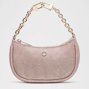 ❤️Lululemon nano glitter pink champagne gold NWT bag🩷